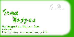 irma mojzes business card